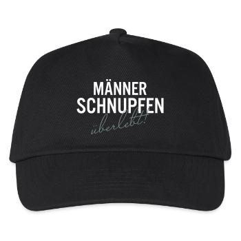 Männer Schnupfen überlebt - Kinder Basecap - Schwarz - Vorne