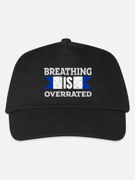 Breathing is Overrated - Kids’ Baseball Cap - black