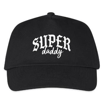 super daddy mummy mum dad papa mama eltern baby - Kinder Basecap - Schwarz - Vorne