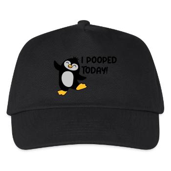 I pooped today Pinguin - Kinder Basecap - Schwarz - Vorne