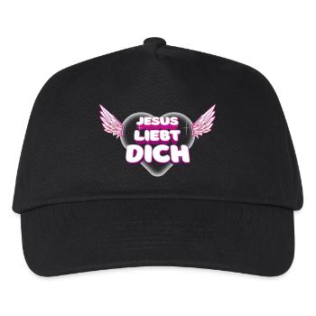 Jesus liebt dich - Kinder Basecap - Schwarz - Vorne