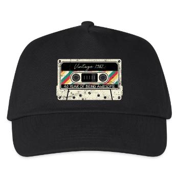 Jahrgang 1982 Kassette 40er Jahre - Kinder Basecap - Schwarz - Vorne