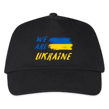 Wir sind Ukraine - Kinder Basecap - Schwarz - Vorne