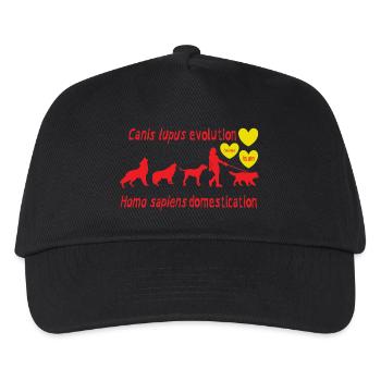 Canis lupus evolution Homo sapiens domestication - Kids’ Baseball Cap - black - Front