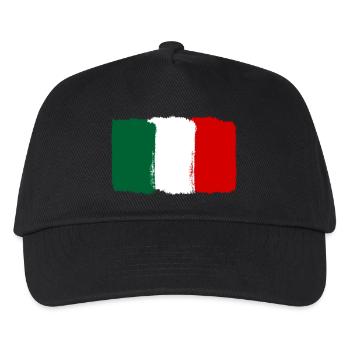 Italien Flagge used look - Kinder Basecap - Schwarz - Vorne