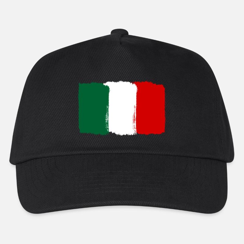 Italien Flagge used look - Kinder Basecap - Schwarz