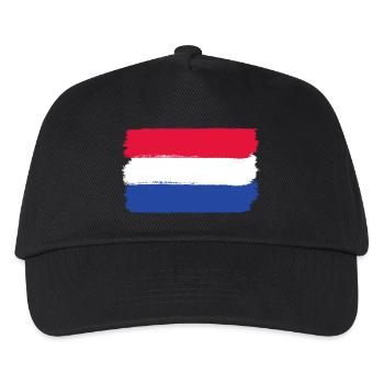 Holland Flagge used look - Kinder Basecap - Schwarz - Vorne