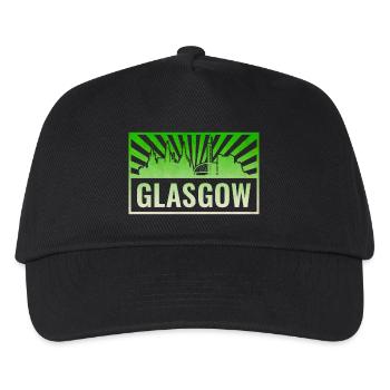 Glasgow Skyline Grunge Green - Casquette de baseball Enfant - noir - Devant