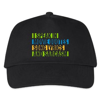speak lyrics and sarcasm - Kids’ Baseball Cap - black - Front