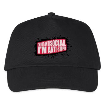 not antisocial anti stupid - Kids’ Baseball Cap - black - Front