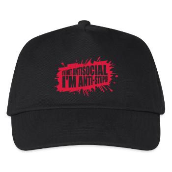 not antisocial anti stupid - Kids’ Baseball Cap - black - Front