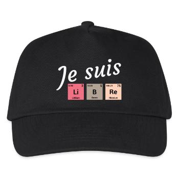 Je suis libre en éléments périodiques - Casquette de baseball Enfant - noir - Devant