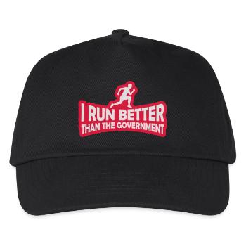 run better than government - Kids’ Baseball Cap - black - Front