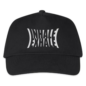 inhale exhale yoga quote - Kids’ Baseball Cap - black - Front