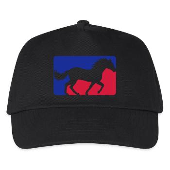 Horse Red Blue Sport - Kids’ Baseball Cap - black - Front