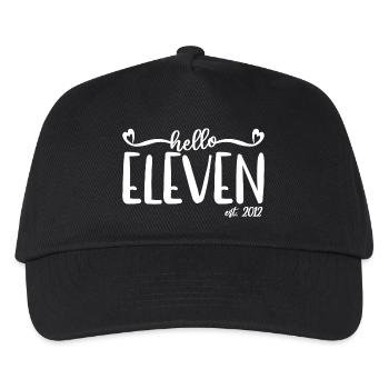 11th Birthday Kids Girls 11 Hello Eleven Est. 2012 - Kids’ Baseball Cap - black - Front