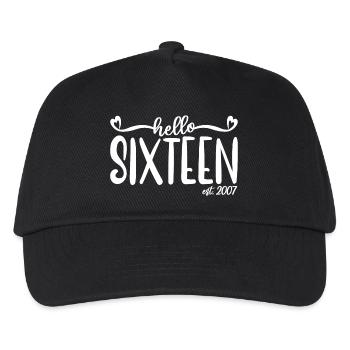 16th Birthday Women Hello Sixteen Est. 2007 - Kids’ Baseball Cap - black - Front