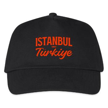 Istanbul Türkiye Script Typo - Kinder Basecap - Schwarz - Vorne