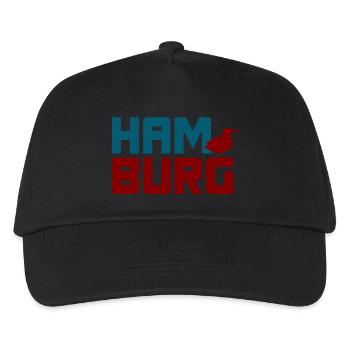 Hamburg Fan Möwe Quote Hansestadt Nordsee - Kinder Basecap - Schwarz - Vorne