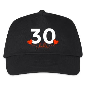 Hallo 30 Geburtstag 30er Geschenkidee Jahre Herz - Kinder Basecap - Schwarz - Vorne