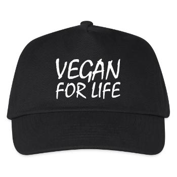 Vegan for life - Kinder Basecap - Schwarz - Vorne