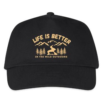Life is better in the wild outdoors - Nature Lover - Kinder Basecap - Schwarz - Vorne