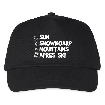 Lustiger Snowboarding Witz - Kinder Basecap - Schwarz - Vorne