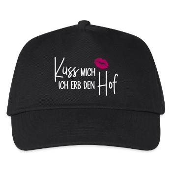 Küss mich Ich erb den Hof - Kinder Basecap - Schwarz - Vorne