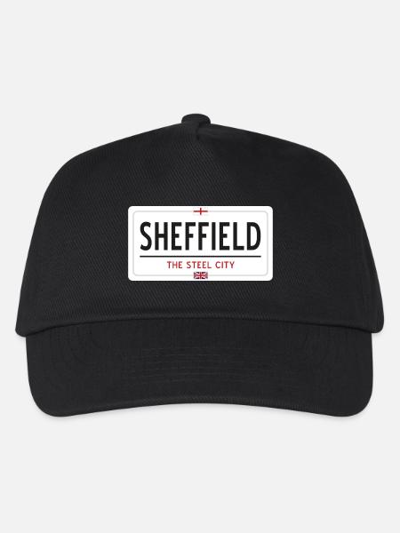 Ortsschild Sheffield - Kinder Basecap - Schwarz