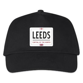 Ortsschild von Leeds - Kinder Basecap - Schwarz - Vorne
