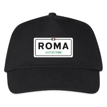 Rom Ortsschild - Kinder Basecap - Schwarz - Vorne