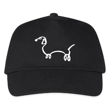 Skizze des weißen Hundes - Kinder Basecap - Schwarz - Vorne