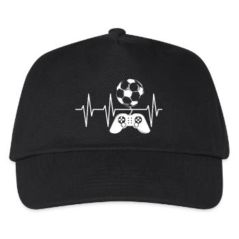 Soccer gamer gaming pulse heartbeat ball icon - Kids’ Baseball Cap - black - Front