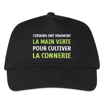 La main verte pour cultiver la connerie humour - Casquette de baseball Enfant - noir - Devant