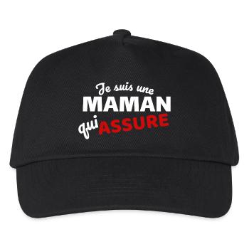 Maman qui Assure quote - Expression Empowerment - Kids’ Baseball Cap - black - Front
