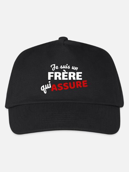 I'm a brother who makes sure - Kids’ Baseball Cap - black