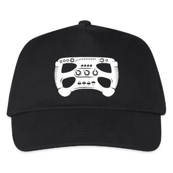 simracer lenkrad formel racing gaming gamer icon - Kinder Basecap - Schwarz - Vorne