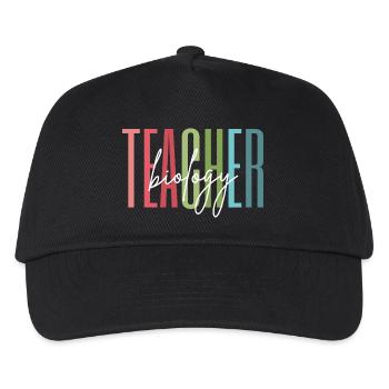 Biologie Lehrerin Schule Geschenk - Kinder Basecap - Schwarz - Vorne