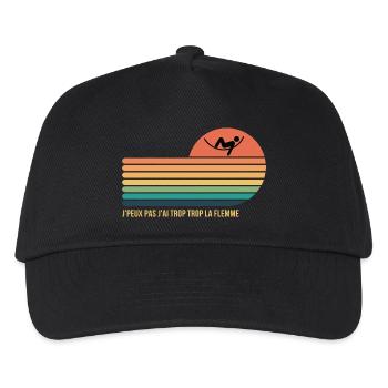 J'peux Pas J'ai trop trop La Flemme - Casquette de baseball Enfant - noir - Devant