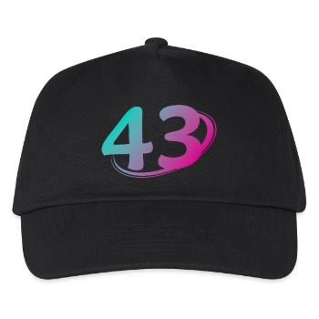 Nummer 43 mehrfarbig - Kinder Basecap - Schwarz - Vorne