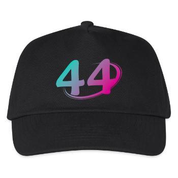 Nummer 44 mehrfarbig - Kinder Basecap - Schwarz - Vorne