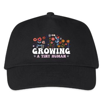 Anbau einer winzigen menschlichen Boho-Blume Blumenschwanger - Kinder Basecap - Schwarz - Vorne
