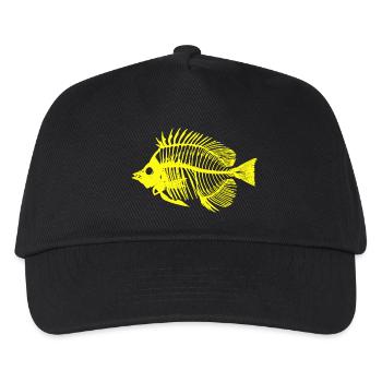Fish neon yellow - Kids’ Baseball Cap - black - Front