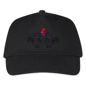 verliebte Hühner 02 - Kinder Basecap - Schwarz - Vorne