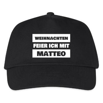 Geschenk für Matteo - Kinder Basecap - Schwarz - Vorne