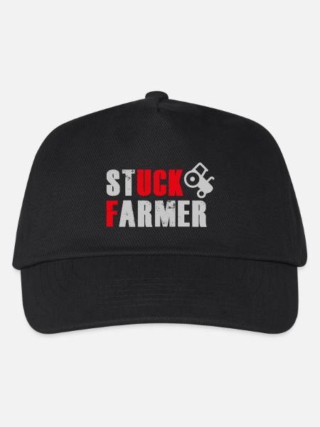 STUCK FARMER GREY RED - Kids’ Baseball Cap - black