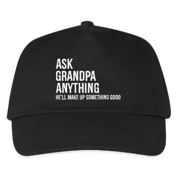 Ask Grandpa Anything He'll Make Up Something Good - Kids’ Baseball Cap - black - Front