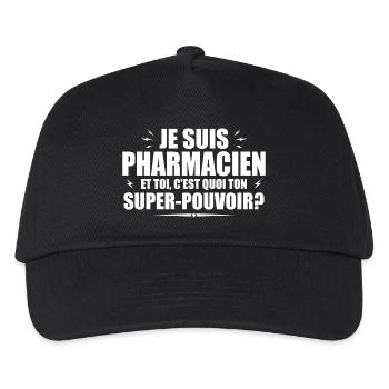 Ich bin Apotheker. Was ist deine Superkraft? - Kinder Basecap - Schwarz - Vorne