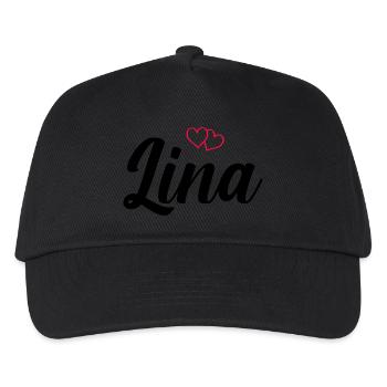 lina name - Kinder Basecap - Schwarz - Vorne