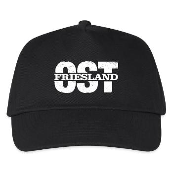 Cooler Ost Friesland (Ostfriesland) Schriftzug - Kinder Basecap - Schwarz - Vorne